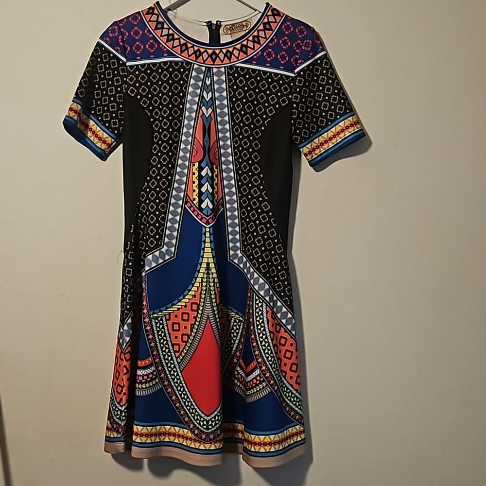 Flying Tomato Multicolor Bold Pattern Mini Dress … - image 1